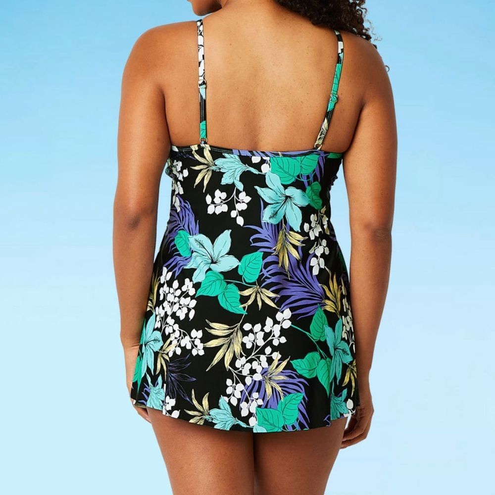 Liz Claiborne Womens Floral Swim Dress Size 6 - Picture 3 of 4